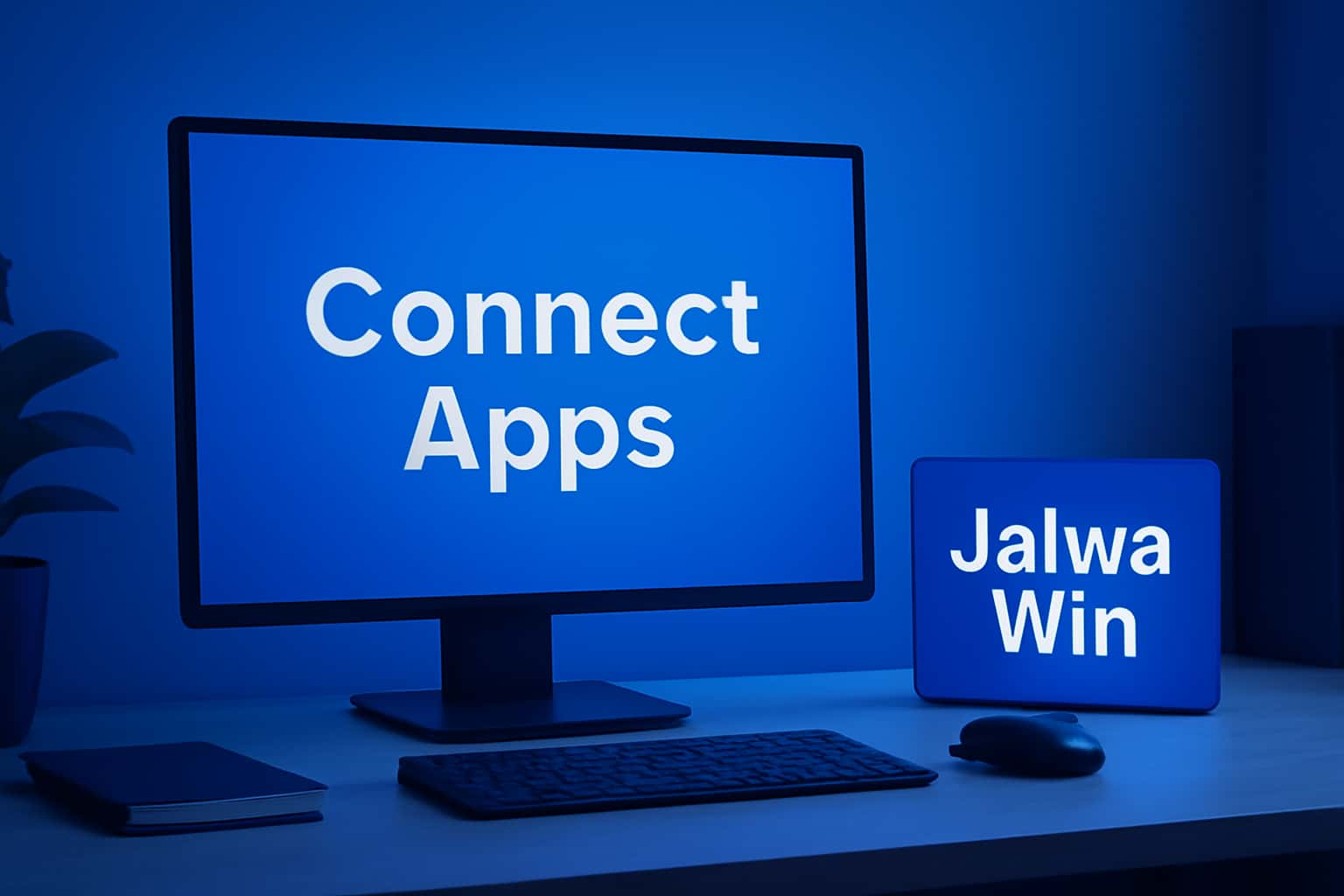 A neutral informational scene illustrating the Connect Jalwa Win Apps with the title displayed.