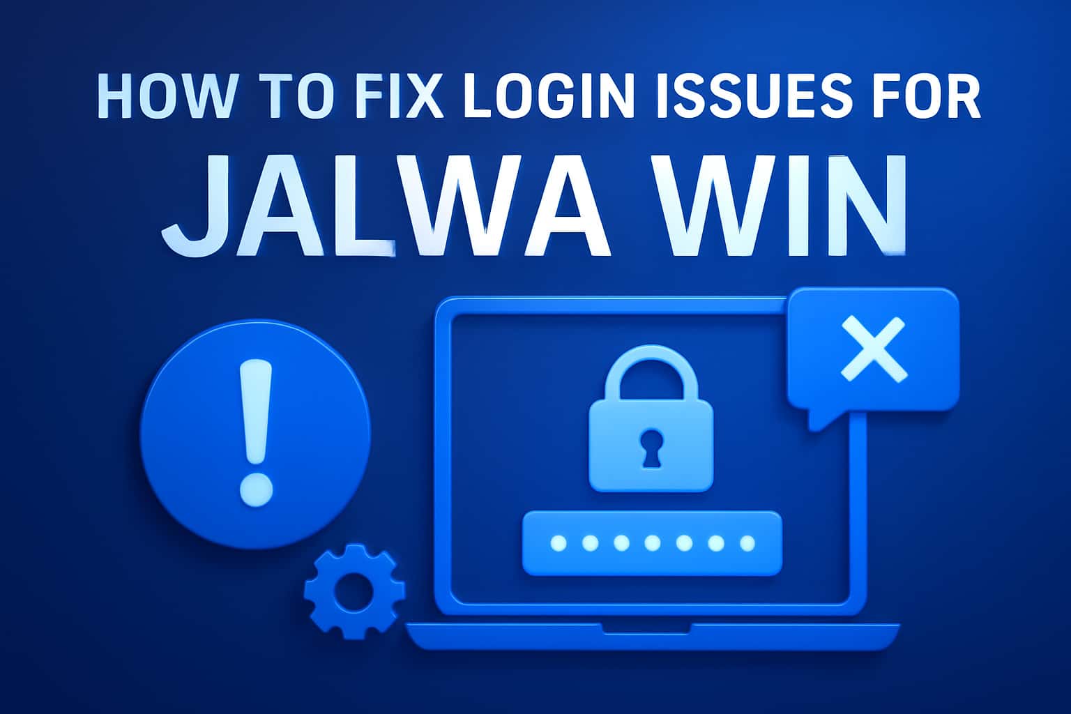 Informational graphic on fixing login issues for Jalwa Win.