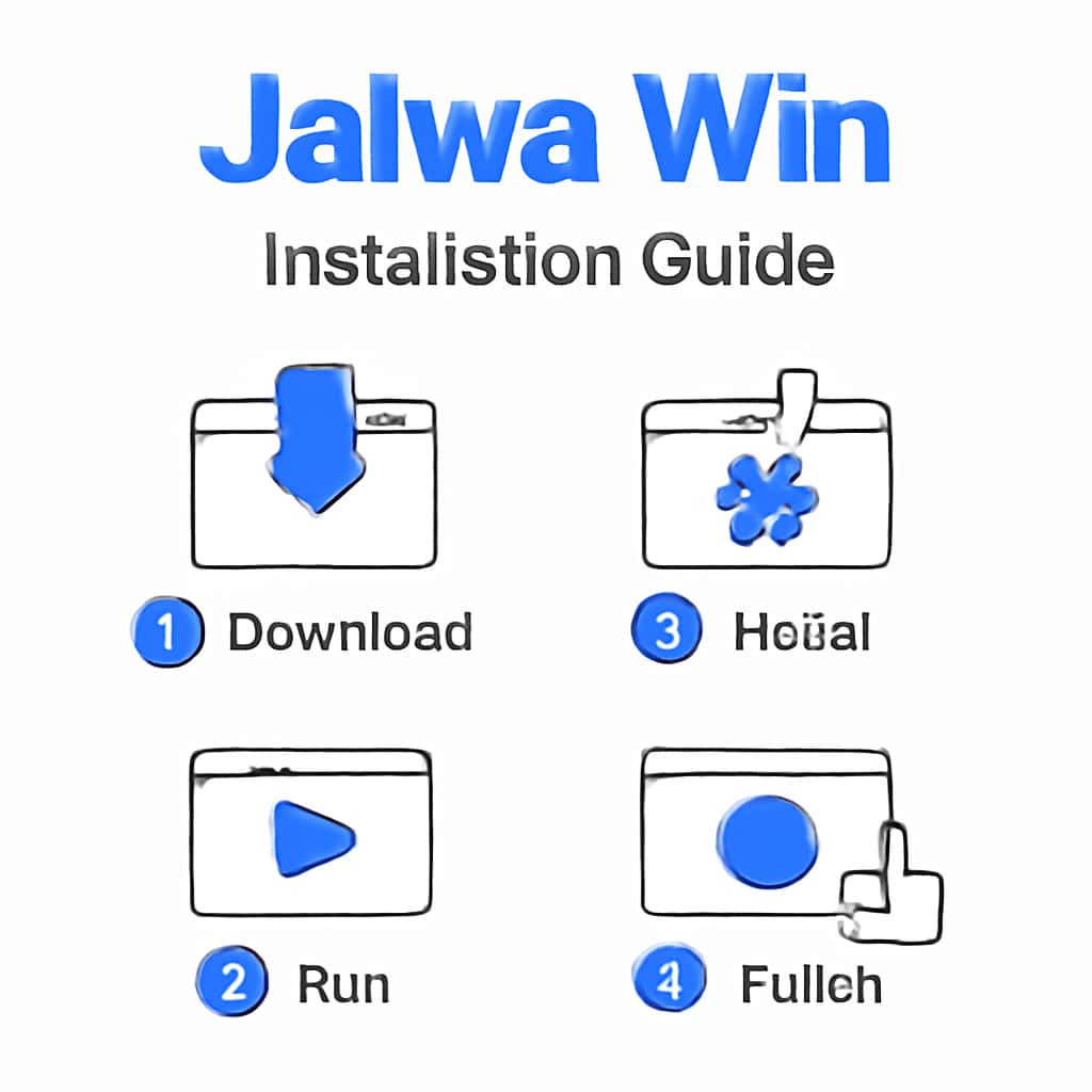 Diagram illustrating the installation process for Jalwa Win.