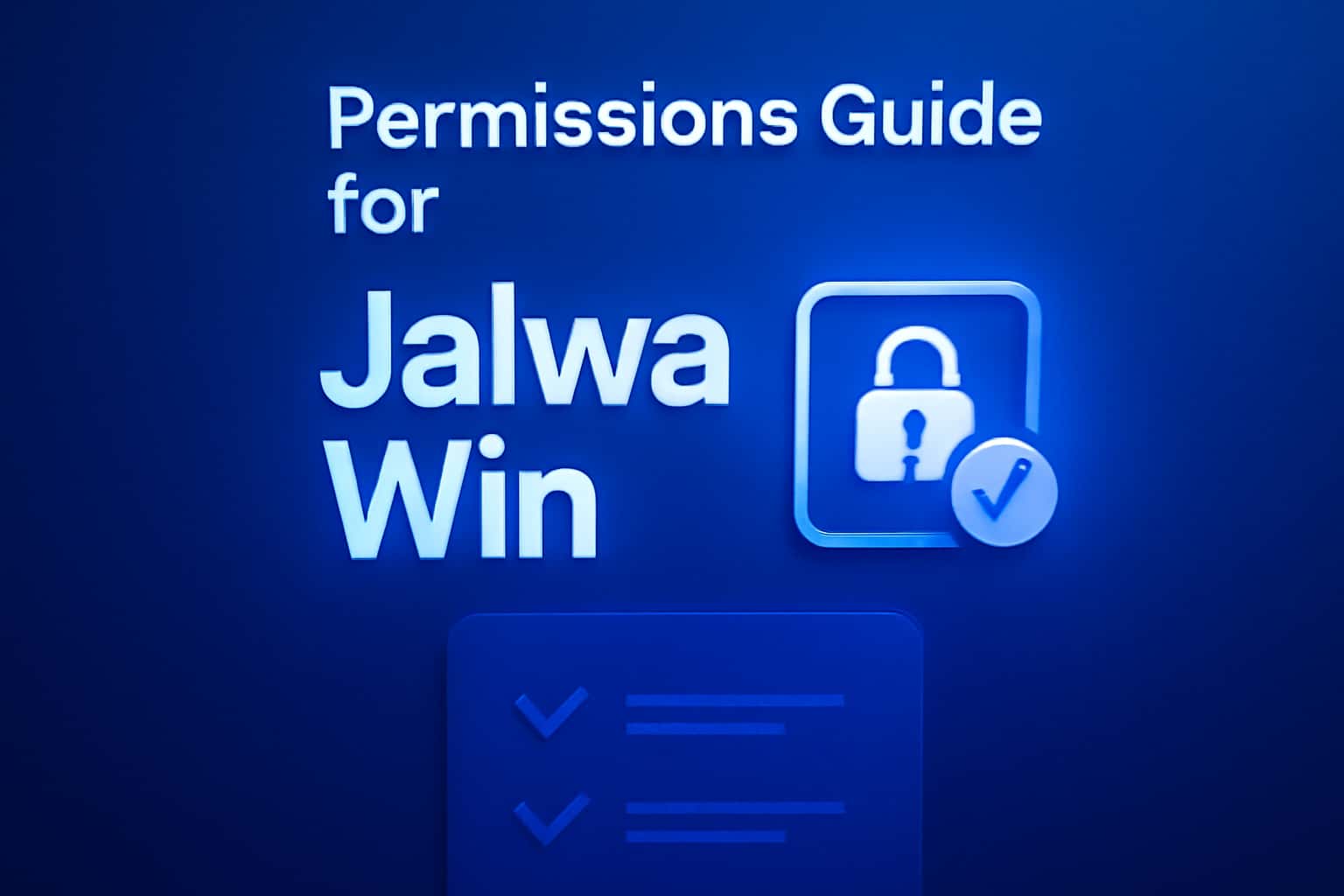 An informative illustration about the permissions required for Jalwa Win.