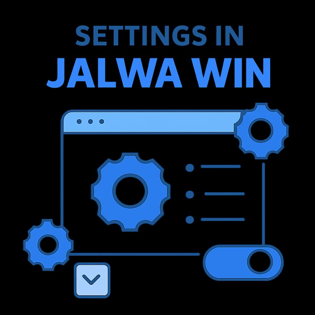 Educational diagram illustrating settings options in Jalwa Win.