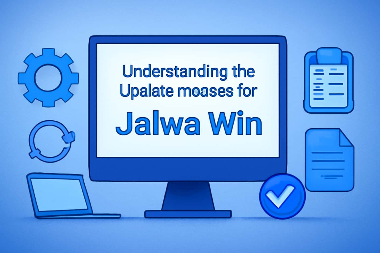 An informational image representing the update process for the Jalwa Win app.